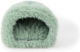 AniOne Katzenhöhle Fluffy Kuschelhöhle aus Polyester Grün Klein – Bild 1 von 2