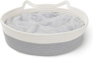 AniOne Katzenkissen Malu aus Baumwolle in Weiß und Grau – Bild 1 von 2