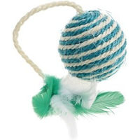 Produktbild von AniOne Katzenspielzeug Sisal Ball mit Feder bunt 6cm