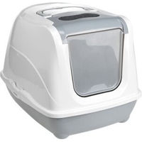 Produktbild von AniOne Katzentoilette Flip Cat Haubentoilette aus Kunststoff Grau Größe M