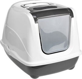 Produktbild von AniOne Katzentoilette Flip Cat M Haubentoilette aus Kunststoff dunkelgrau