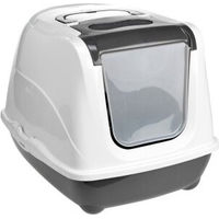 Produktbild von AniOne Katzentoilette Flip Cat M Haubentoilette aus Kunststoff dunkelgrau