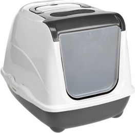Produktbild von AniOne Katzentoilette Flip Cat S Haubentoilette aus Kunststoff dunkelgrau