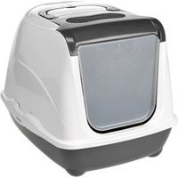 Produktbild von AniOne Katzentoilette Flip Cat S Haubentoilette aus Kunststoff dunkelgrau