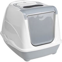 Produktbild von AniOne Katzentoilette Flip Cat S Haubentoilette aus Kunststoff hellgrau