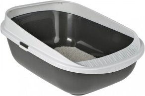 Produktbild von AniOne Katzentoilette High Rim M offene Schalentoilette aus Kunststoff dunkelgrau