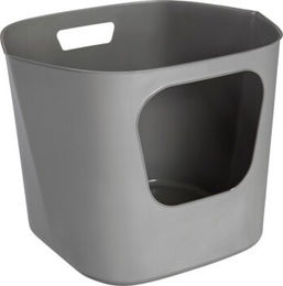 AniOne Katzentoilette Pure offene Schalentoilette aus Kunststoff Grau – Bild 1 von 3