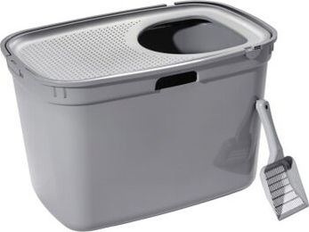 AniOne Katzentoilette Top-Entry aus Kunststoff in Grau – Bild 1 von 3
