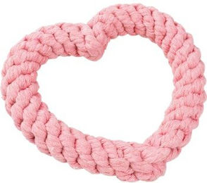 Produktbild von AniOne Kauspielzeug Herz aus Baumwolle für die Zahnpflege Rosa Größe S