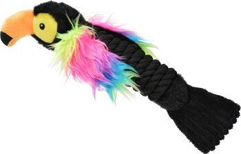 AniOne Kauspielzeug Hund Tucan mit Seil aus Polyester in Bunt Größe M – Bild 1 von 3