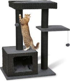 AniOne Kratzbaum Nancy für Katzen in Schwarz und Grau mit Filz – Bild 1 von 3