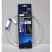 Produktbild von AniOne LED-Leuchtring aus Silikon für große Rassen in Transparent-Blau 65 cm