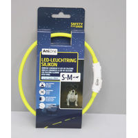 Produktbild von AniOne LED-Leuchtring aus Silikon für kleine und mittlere Hunde in Candy Gelb S-M