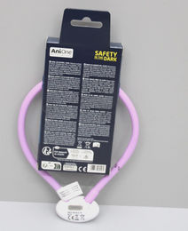 AniOne LED-Leuchtring Silikon Kette für kleine Hunde in Lila oder Rosa Größe S-M - 40 cm – Bild 1 von 5