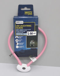AniOne LED-Leuchtring Silikon Kette Rosa S-M mit wiederaufladbarem Akku – Bild 1 von 5
