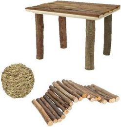 Produktbild von AniOne Meerschweinchen Knabberspielzeug aus Naturholz in Braun