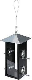 Produktbild von AniOne Metallfuttersilo Futtersäule aus Metall in Schwarz und Transparent