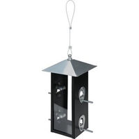 Produktbild von AniOne Metallfuttersilo Futtersäule aus Metall in Schwarz und Transparent