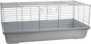 AniOne Nagerkäfig Kleintierheim für Kaninchen Silber Größe M – Bild 1 von 1
