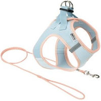 Produktbild von AniOne Pepe&Kitty Welpenset aus Nylon mit Geschirr und Führleine in Blau und Apricot Grösse M
