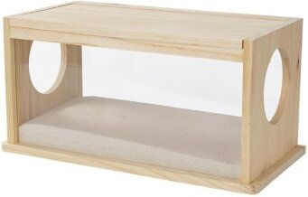 Produktbild von AniOne Sandbadehaus Buddelkiste aus Kunststoff für Hamster, Rennmäuse, Degus und Chinchillas Größe M