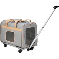 Produktbild von AniOne Transportbox Trolley 2-in-1 für mittlere Hunderassen in Grau aus Stoff