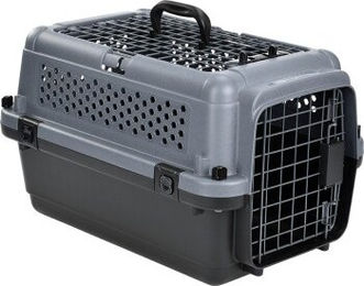 AniOne Transportbox XS aus Kunststoff für kleine Rassen in Grau – Bild 1 von 3