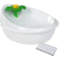 Produktbild von AniOne Trinkbrunnen Flower Weiß 1,5l aus Kunststoff mit Ersatzfilter - 1,5 l