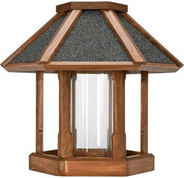 AniOne Vogelfutterhaus Bach Futtersäule aus Holz in Braun – Bild 1 von 2