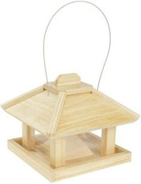 AniOne Wildvogelhaus aus Holz mit Silo in Naturoptik – Bild 1 von 2