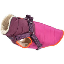AniOne Wintermantel Polly mit Geschirr Rosa 32 cm wasserabweisend – Bild 1 von 2