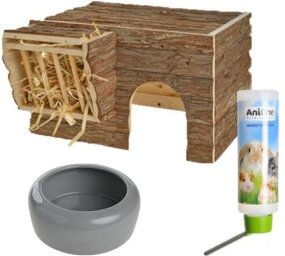 Produktbild von AniOne Zubehör Set für Kaninchen in Grau und Braun