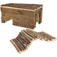 Produktbild von AniOne Zwergkaninchen Zubehör Set aus Holz in Braun XL