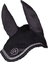 ANKY C-Wear Fliegenhaube mit Ohrenschutz für Warmblut Pferde in Schwarz aus Baumwolle mit Strass – Bild 1 von 2