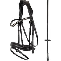 Produktbild von Anky Comfort Line Reittrense mit kombiniertem anatomischem Nasenriemen aus Leder in Schwarz