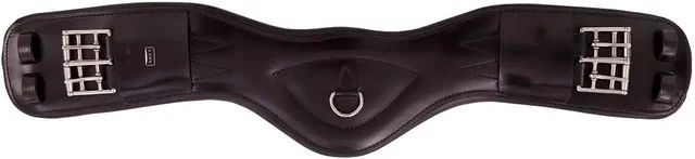 Anky D.girth Anatomisch geformter Leder-Dressurreitgurt mit seitlicher Elastizität in Schwarz – Bild 1 von 3