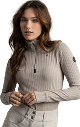 Anky Damen Pullover mit halbem Reißverschluss Beige Größe L – Bild 1 von 1