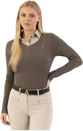 Produktbild von Anky Damen Pullover mit V-Ausschnitt aus Viskose in Braun Größe S
