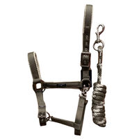 Produktbild von Anky Halfter und Strick Set Bungee Cord aus Nylon in Grau für Pferde