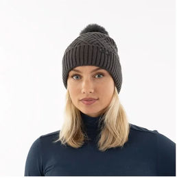 Produktbild von Anky Pompom-Mütze für Winter Unisex in Blau und Grau