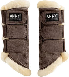 Produktbild von Anky Proficient Gamaschen für Pferde aus Velours Braun Größe L