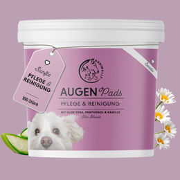 Produktbild von Annimally Augenpads für Hund und Katze zur Augenpflege und Entfernung von Tränenflecken mit Aloe Vera, Kamille und Panthenol 100 Stück - 100 Stk.