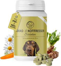 Produktbild von Annimally Gras- und Kotfresser Tabletten mit Probiotika zur Unterstützung der Verdauung und Magen-Darm-Gesundheit