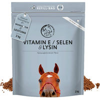 Produktbild von Annimally Vitamin E, Selen und Lysin Pulver für Pferde zur Unterstützung von Muskelaufbau und Immunsystem 2 kg - 2 kg