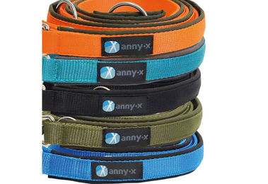 Anny-X Classic Bolt Fun Führleine aus Nylon in Oliv Orange 3m - 3 m – Bild 1 von 4