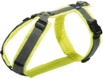 AnnyX Hunde-Brustgeschirr Protect Sicherheitsgeschirr aus Nylon in Leuchtgelb/Grau Größe XXS – Bild 1 von 9