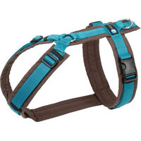 Produktbild von AnnyX Hundegeschirr Fun gepolstertes Nylon Brustgeschirr Braun Türkis XS
