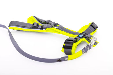 AnnyX Set aus Leine und Brustgeschirr aus Biothane in Neongelb-Grau Größe L waterproof – Bild 1 von 1