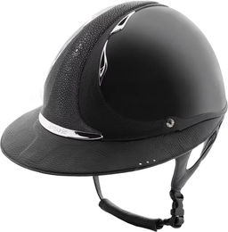 Produktbild von Antarès Eclispe Premium Polo Reithelm aus Leder mit glänzendem Schirm Unisex