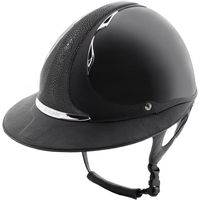 Produktbild von Antarès Eclispe Premium Polo Reithelm mit glänzendem Schirm aus Leder für Damen und Herren